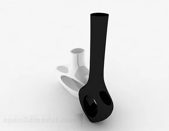 Fashion Black White Ceramic Vase 3d model Fashion Black White Ceramic Vase 3d model