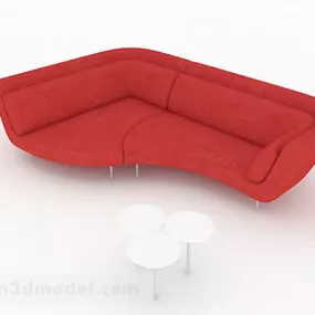 Fashion Red Multi-seats Sofa 3d model
