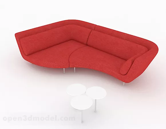 Fashion Red Multi-seats Sofa 3d model Fashion Red Multi-seats Sofa 3d model