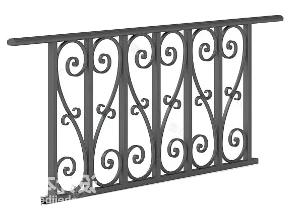 Brick Wall Fence 3d model