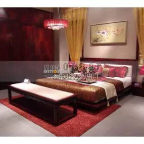 Chinese Bedroom Interior 3d model