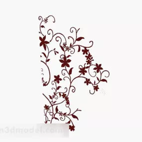 Corner Flower Pattern Wallpaper 3d model