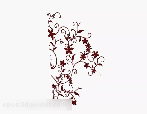 Corner Flower Pattern Wallpaper 3d model Corner Flower Pattern Wallpaper 3d model