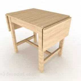 Foldable Yellow Wooden Desk Design 3d model