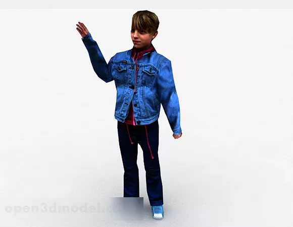 Little Boy Standing Character 3d model Little Boy Standing Character 3d model
