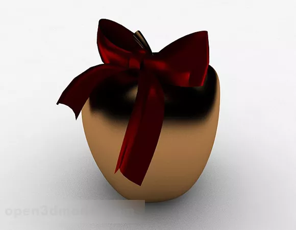 Gold Apple Decoration Renderings 3d model Gold Apple Decoration Renderings 3d model