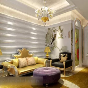 Fresh Natural European Living Room Interior 3d model