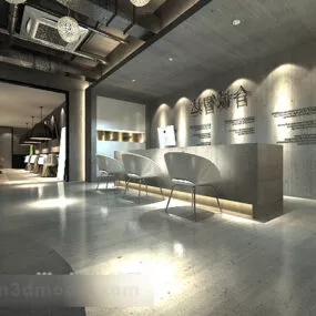 Company Front Desk Interior V2 3d model