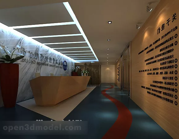 Office Front Wall Interior 3d model Office Front Wall Interior 3d model