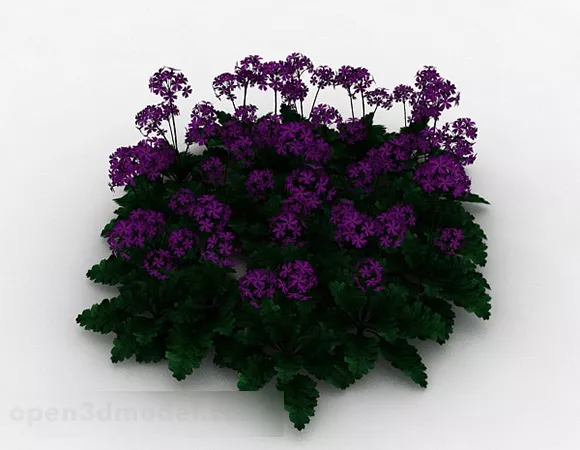 Garden Purple Flowers Ornamental 3d model Garden Purple Flowers Ornamental 3d model
