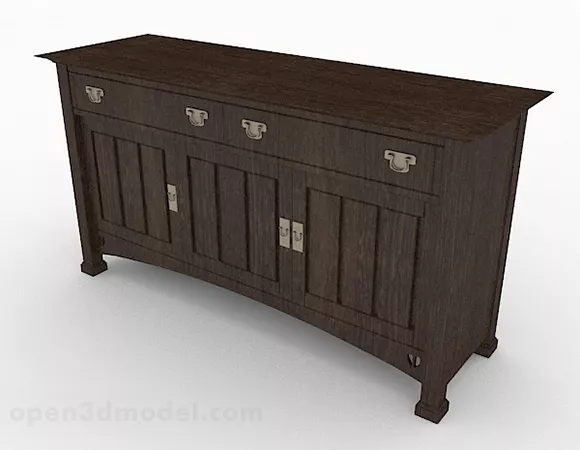 Garden Wooden Entrance Cabinet Furniture 3d model Garden Wooden Entrance Cabinet Furniture 3d model