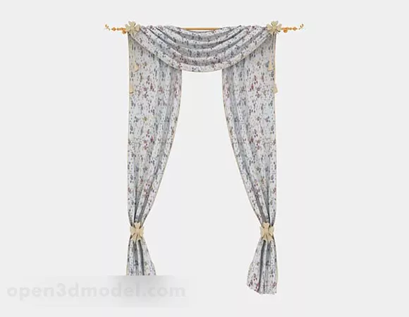 Gauze Gray Pattern Curtain 3d model Gauze Gray Pattern Curtain 3d model