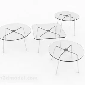 Glass Coffee Table Combination Furniture 3d model