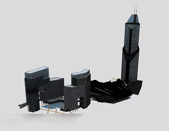 City Glass High-rise Buildings 3d model City Glass High-rise Buildings 3d model