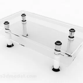 Glass Double Coffee Table Furniture V1 3d model