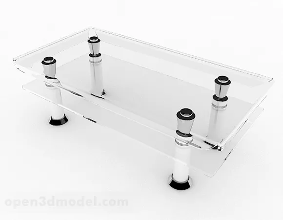 Glass Double Coffee Table Furniture V1 3d model Glass Double Coffee Table Furniture V1 3d model
