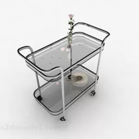 Glass Mobile Dining Table Design 3d model