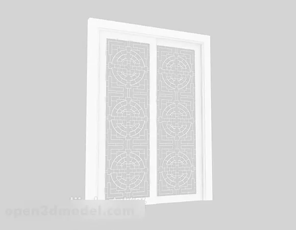 Glass Wooden Door 3d model Glass Wooden Door 3d model