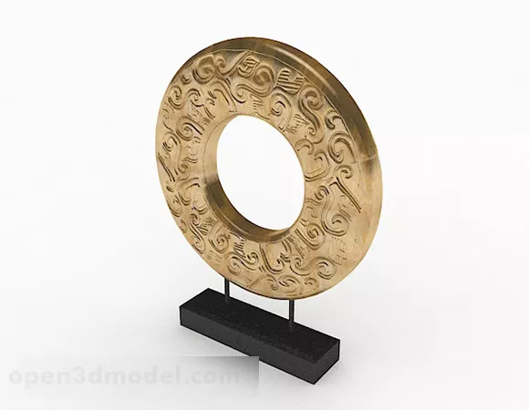 Golden Engraving Disc Home Decoration 3d model Golden Engraving Disc Home Decoration 3d model