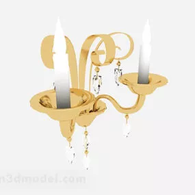 Golden Metal Wall Lamp 3d model