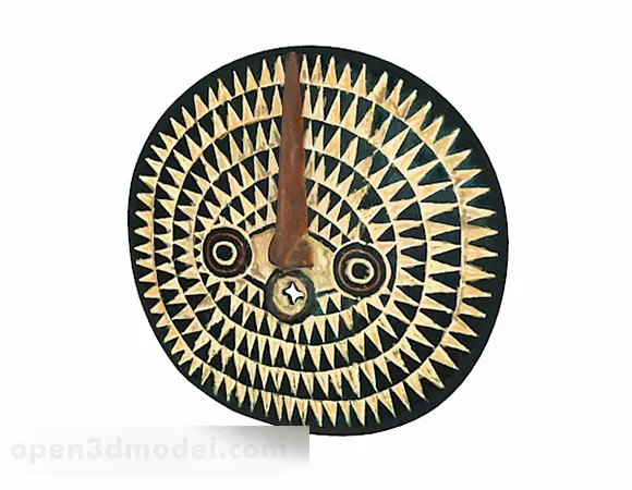 Golden Round Face Mask 3d model Golden Round Face Mask 3d model