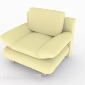 Goose Yellow Simple Home Single Sofa Design 3d model