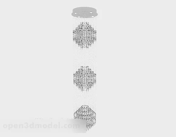 Gorgeous Crystal Long Chandelier 3d model Gorgeous Crystal Long Chandelier 3d model