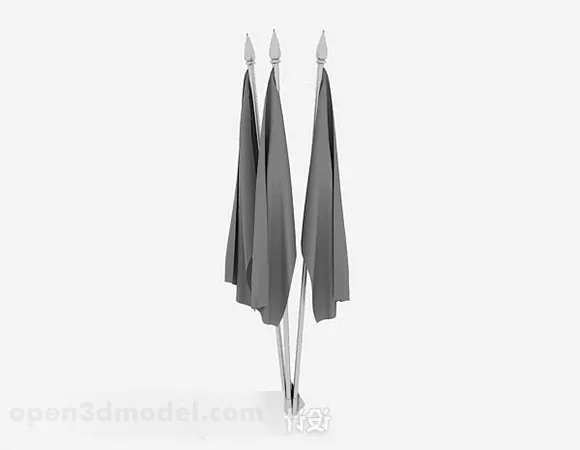 Gray Flags 3d model Gray Flags 3d model