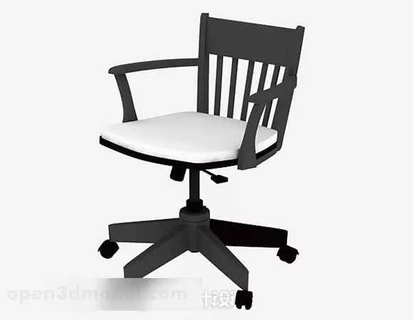 Gray Black Office Wheels Chair 3d model Gray Black Office Wheels Chair 3d model