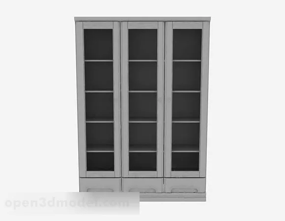 Common Gray Bookcase Furniture 3d model Common Gray Bookcase Furniture 3d model