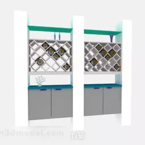 Gray Cabinet Hotel Decoration 3d model
