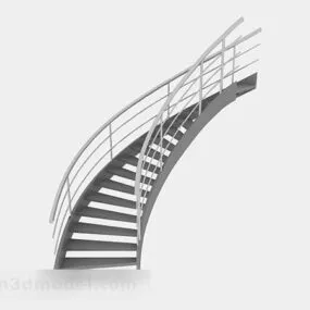 Gray Curved Staircase 3d model