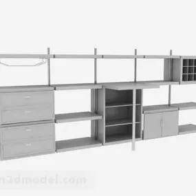 Gray Display Cabinet Furniture 3d model