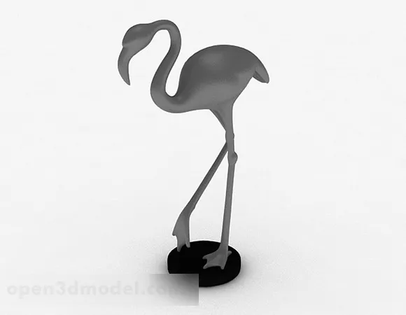 Flamingo Statue Decoration 3d model