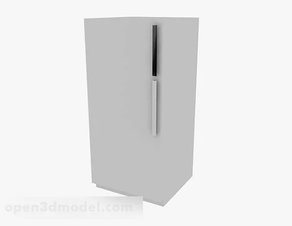 Gray Freezer One Door 3d model Gray Freezer One Door 3d model