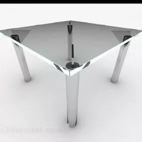 Gray Glass Dining Table 3d model