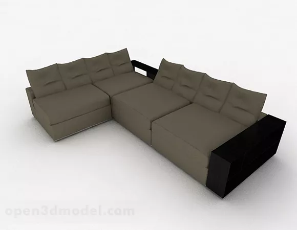 Gray Green Multi-seats Sofa 3d model Gray Green Multi-seats Sofa 3d model
