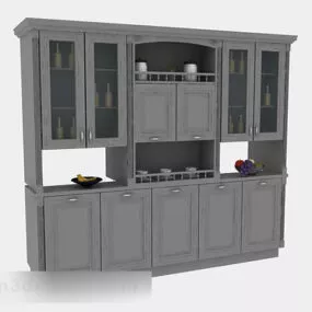Gray Home Cabinet 3d model