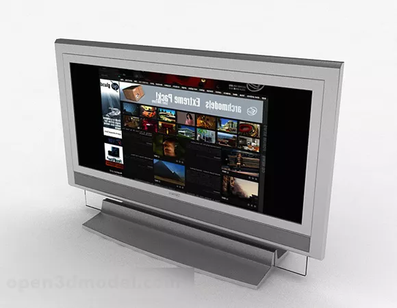 Gray Home Tv 3d model Gray Home Tv 3d model