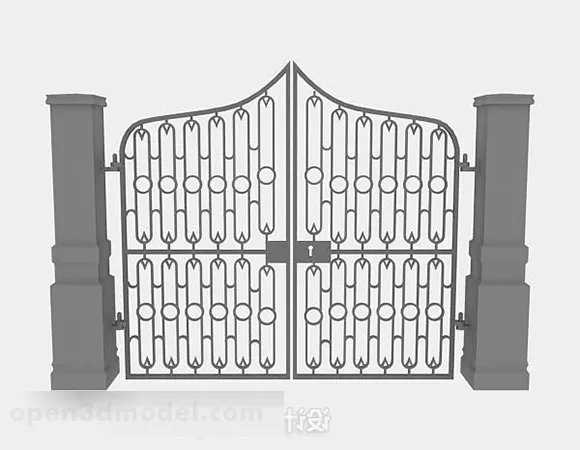 Gray Iron Gate 3d model Gray Iron Gate 3d model