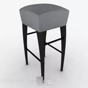 Gray Minimalist Bar Stool 3d model