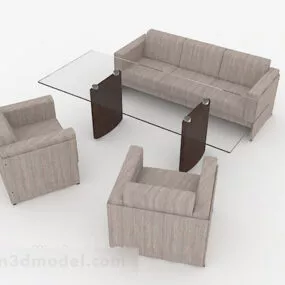 Gray Minimalist Business Sofa 3d model