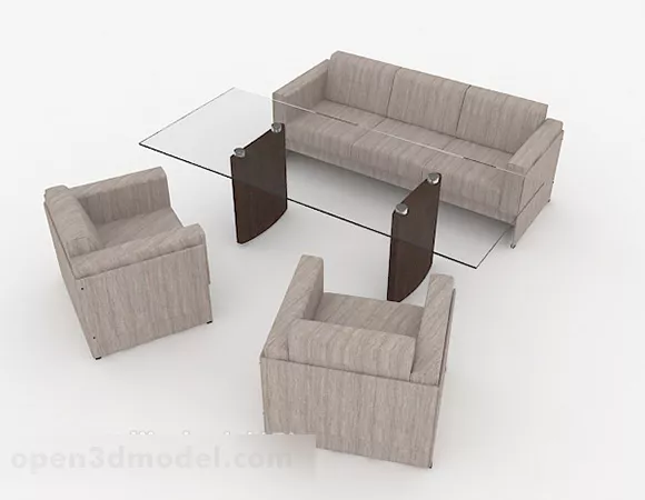 Gray Minimalist Business Sofa 3d model Gray Minimalist Business Sofa 3d model