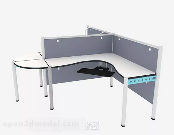 Gray Mdf Minimalist Desk 3d model Gray Mdf Minimalist Desk 3d model