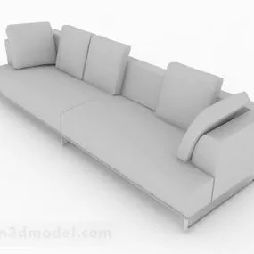 Gray Minimalist Multi-seater Sofa Design 3d model