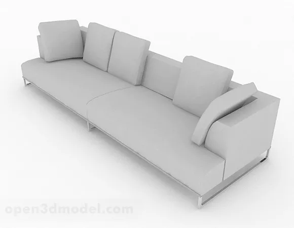 Gray Minimalist Multi-seater Sofa Design 3d model Gray Minimalist Multi-seater Sofa Design 3d model