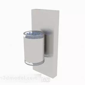 Gray Minimalist Wall Lamp Decor 3d model
