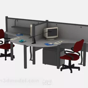 Gray Office Chair And Chair Design 3d model