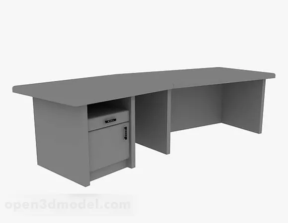 Gray Office Desk Furniture 3d model Gray Office Desk Furniture 3d model