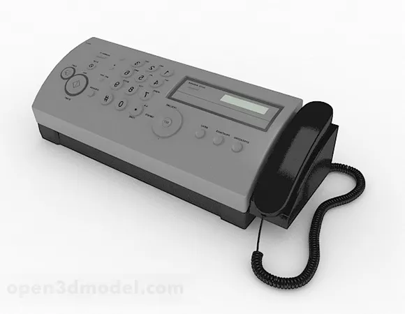 Vintage Blue Desk Telephone 3d model